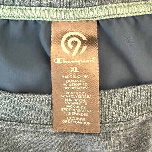 Champion C9 Duo Dry Airo Shirt Women XL Blue Breathable Athletic Woven Workout - Picture 7 of 8